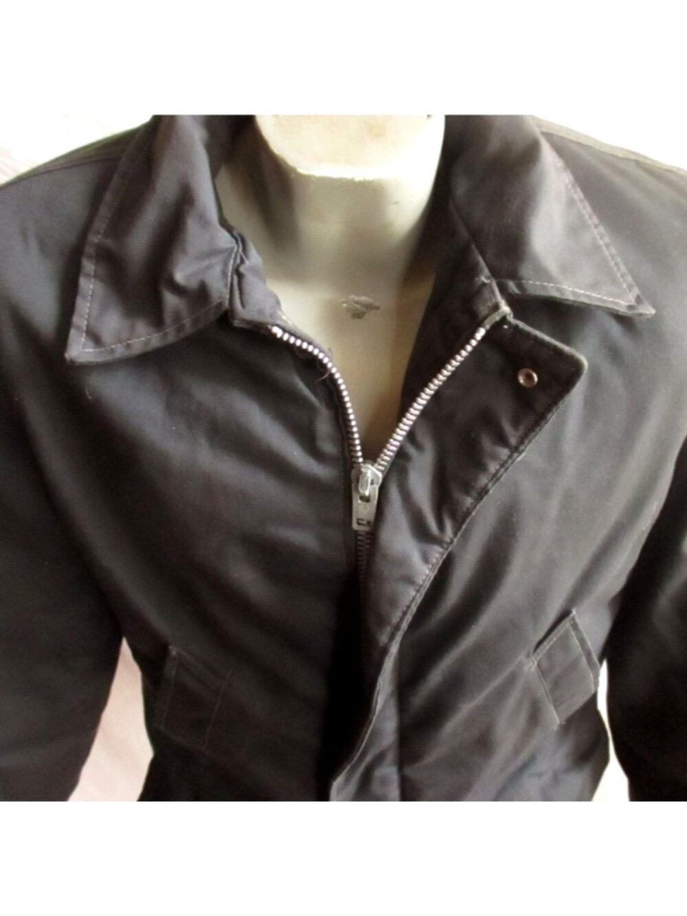 Big Mac Vintage Men's Work Jacket Medium 1970's Heavy Quilt Lined Blue Mechanic